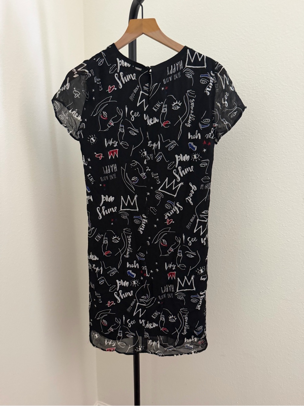 Ikks Black Graphic Print Short Dress - Picture 4 of 6